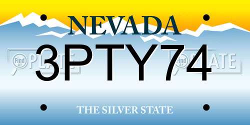 3PTY74 Nevada License Plate