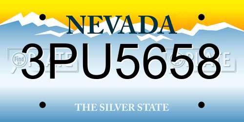 3PU5658 Nevada License Plate