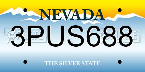 3PUS688 Nevada License Plate