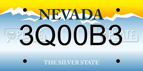 3Q00B3 Nevada License Plate