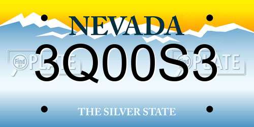 3Q00S3 Nevada License Plate