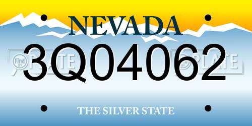 3Q04062 Nevada License Plate
