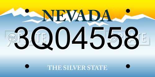 3Q04558 Nevada License Plate