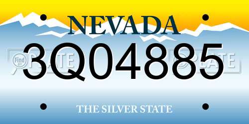 3Q04885 Nevada License Plate
