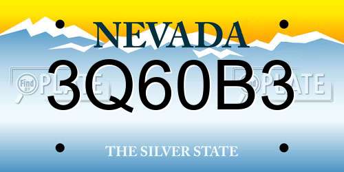 3Q60B3 Nevada License Plate