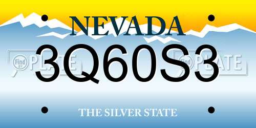 3Q60S3 Nevada License Plate