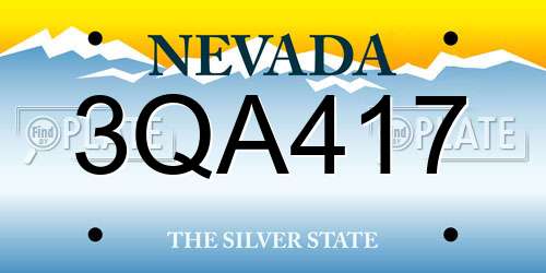 3QA417 Nevada License Plate