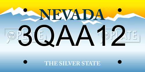 3QAA12 Nevada License Plate