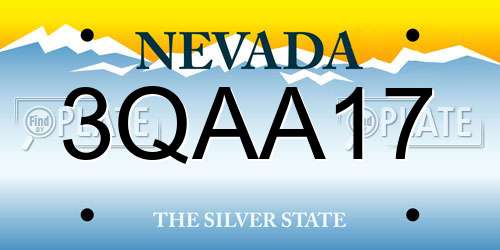 3QAA17 Nevada License Plate
