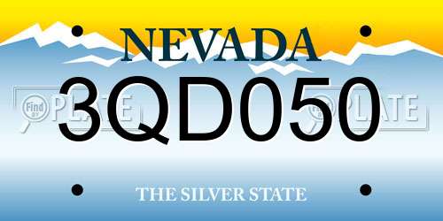 3QD050 Nevada License Plate