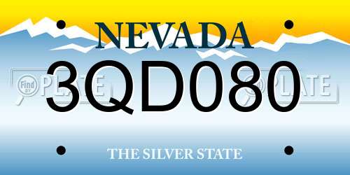 3QD080 Nevada License Plate