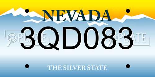 3QD083 Nevada License Plate