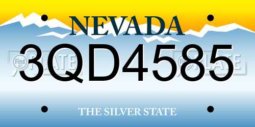 3QD4585 Nevada License Plate