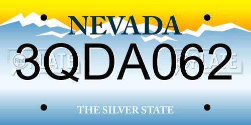 3QDA062 Nevada License Plate