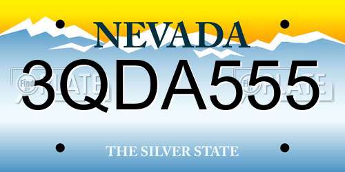3QDA555 Nevada License Plate