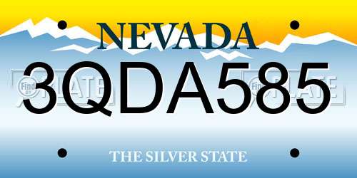 3QDA585 Nevada License Plate