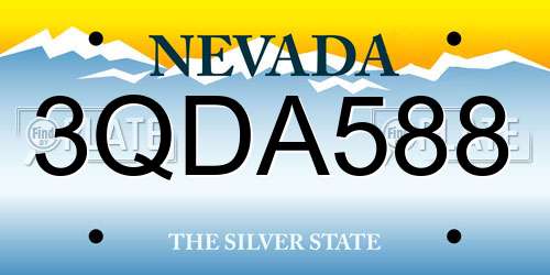 3QDA588 Nevada License Plate