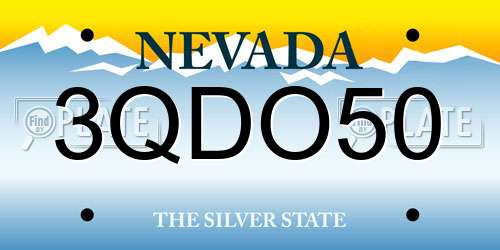 3QDO50 Nevada License Plate