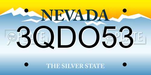 3QDO53 Nevada License Plate