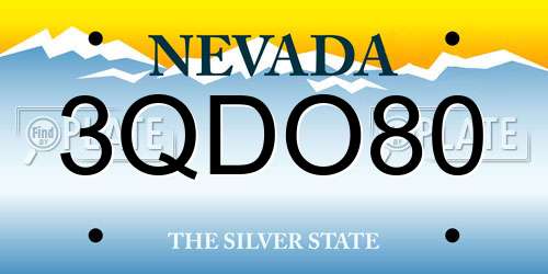 3QDO80 Nevada License Plate