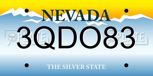 3QDO83 Nevada License Plate