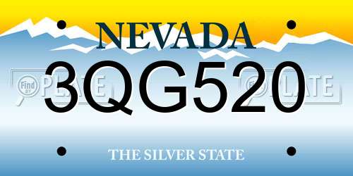 3QG520 Nevada License Plate