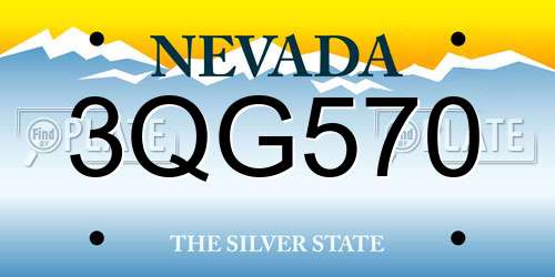 3QG570 Nevada License Plate
