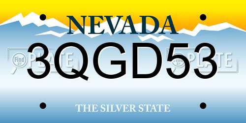 3QGD53 Nevada License Plate
