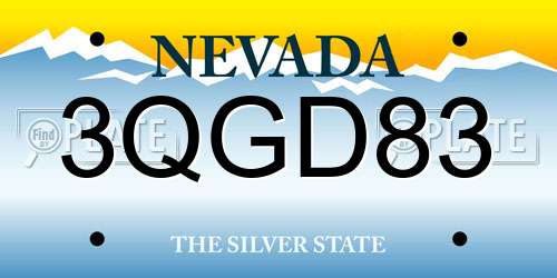 3QGD83 Nevada License Plate