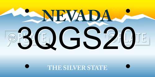3QGS20 Nevada License Plate