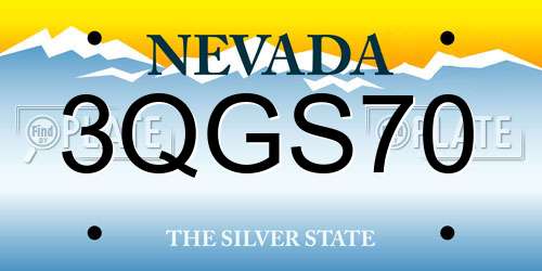 3QGS70 Nevada License Plate
