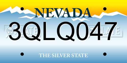 3QLQ047 Nevada License Plate