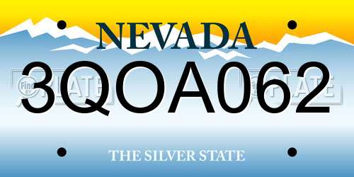 3QOA062 Nevada License Plate