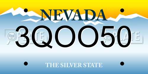 3QOO50 Nevada License Plate