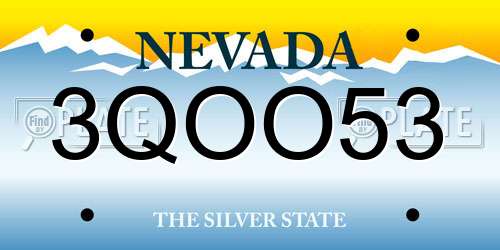 3QOO53 Nevada License Plate