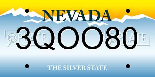 3QOO80 Nevada License Plate