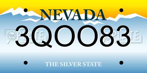 3QOO83 Nevada License Plate