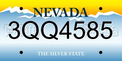 3QQ4585 Nevada License Plate