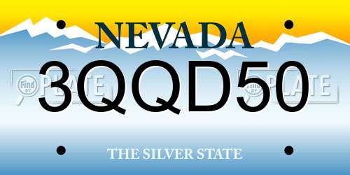 3QQD50 Nevada License Plate