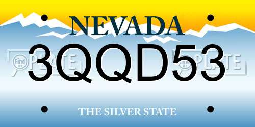 3QQD53 Nevada License Plate