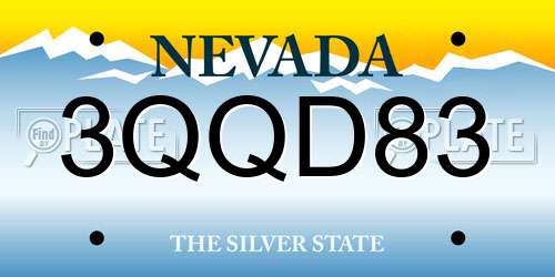 3QQD83 Nevada License Plate