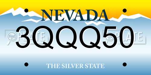 3QQQ50 Nevada License Plate