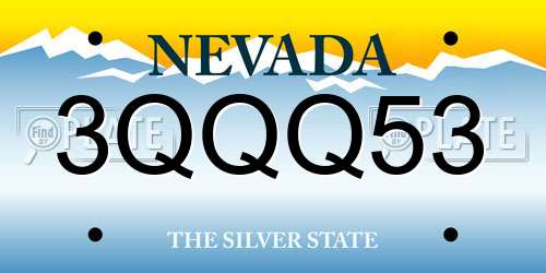 3QQQ53 Nevada License Plate