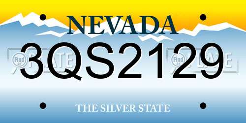 3QS2129 Nevada License Plate