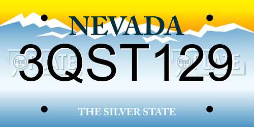 3QST129 Nevada License Plate