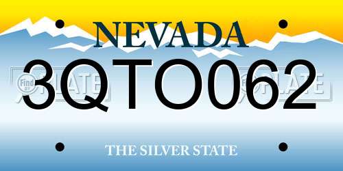 3QTO062 Nevada License Plate