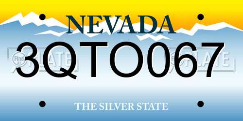 3QTO067 Nevada License Plate