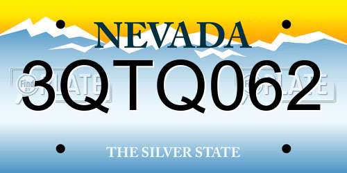 3QTQ062 Nevada License Plate