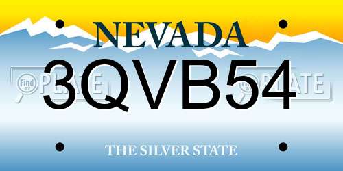 3QVB54 Nevada License Plate