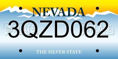 3QZD062 Nevada License Plate